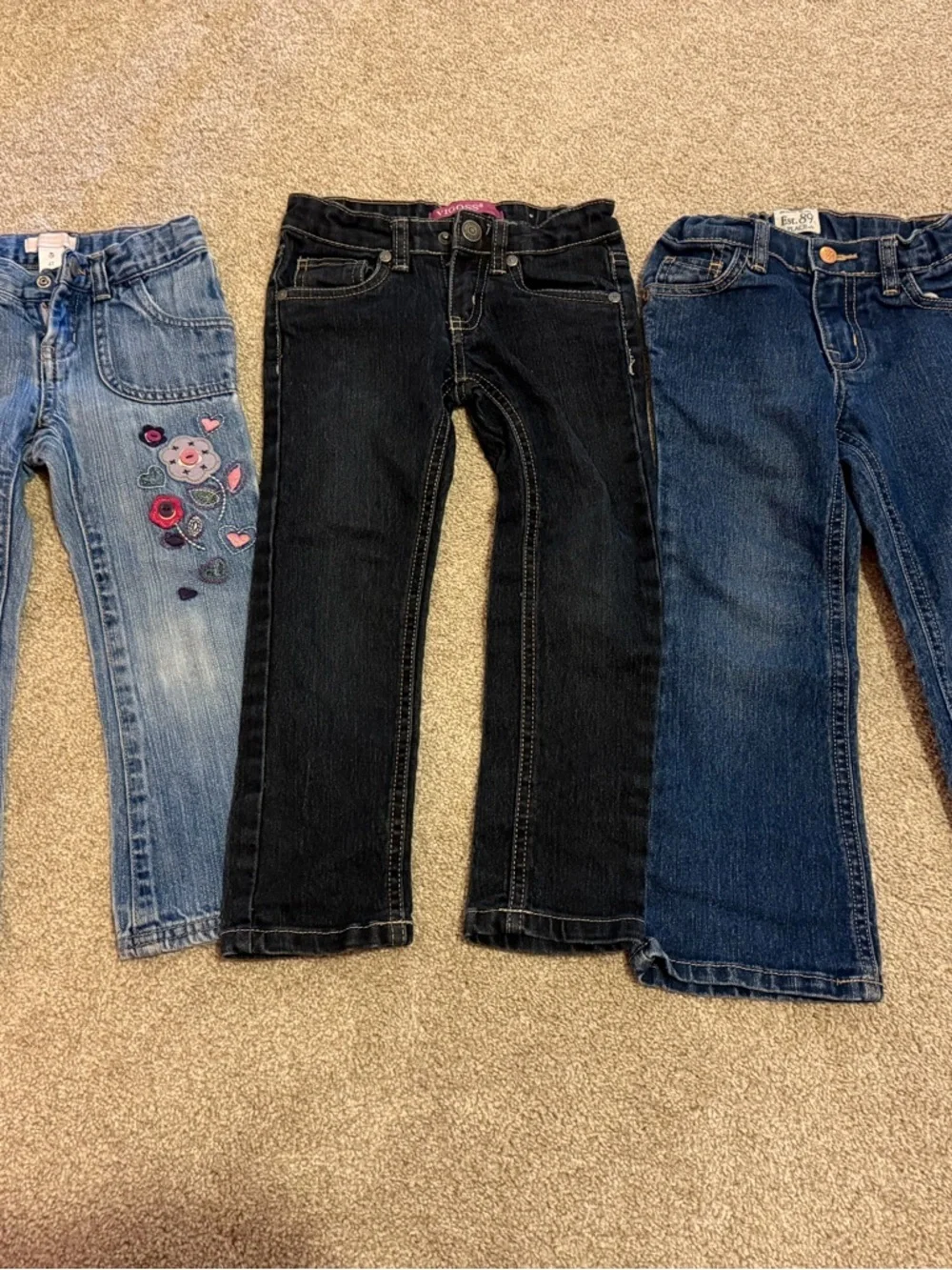3 Pairs Girls Jeans Bundle Size 4T (Old Navy, Vigoss, Children’s Place)